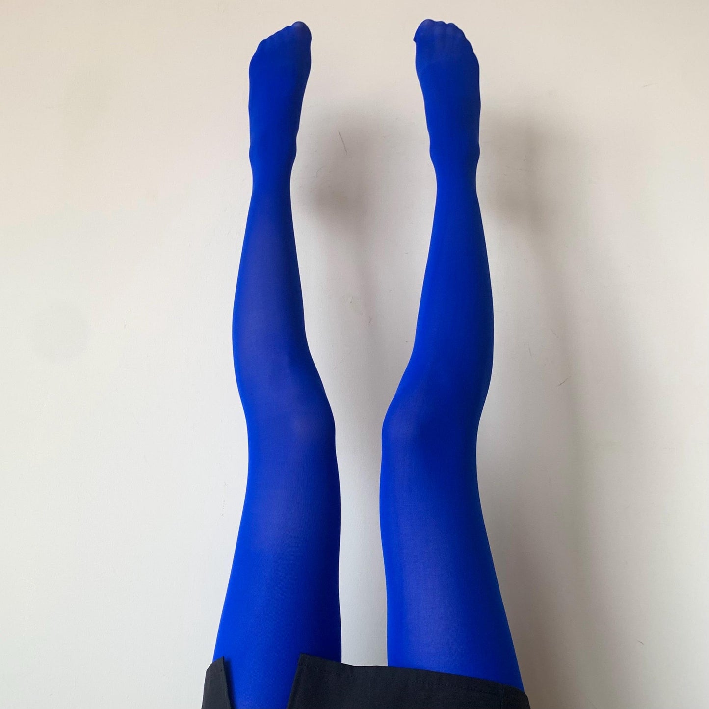 Royal Blue Solid Color Velvet Tights 80D - tights