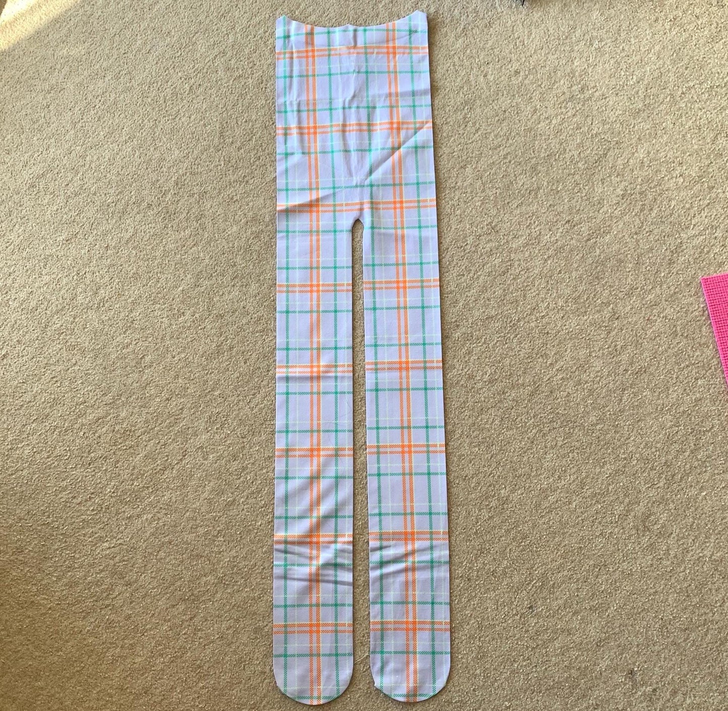 Lavender Purple Velvet Tartan Tights