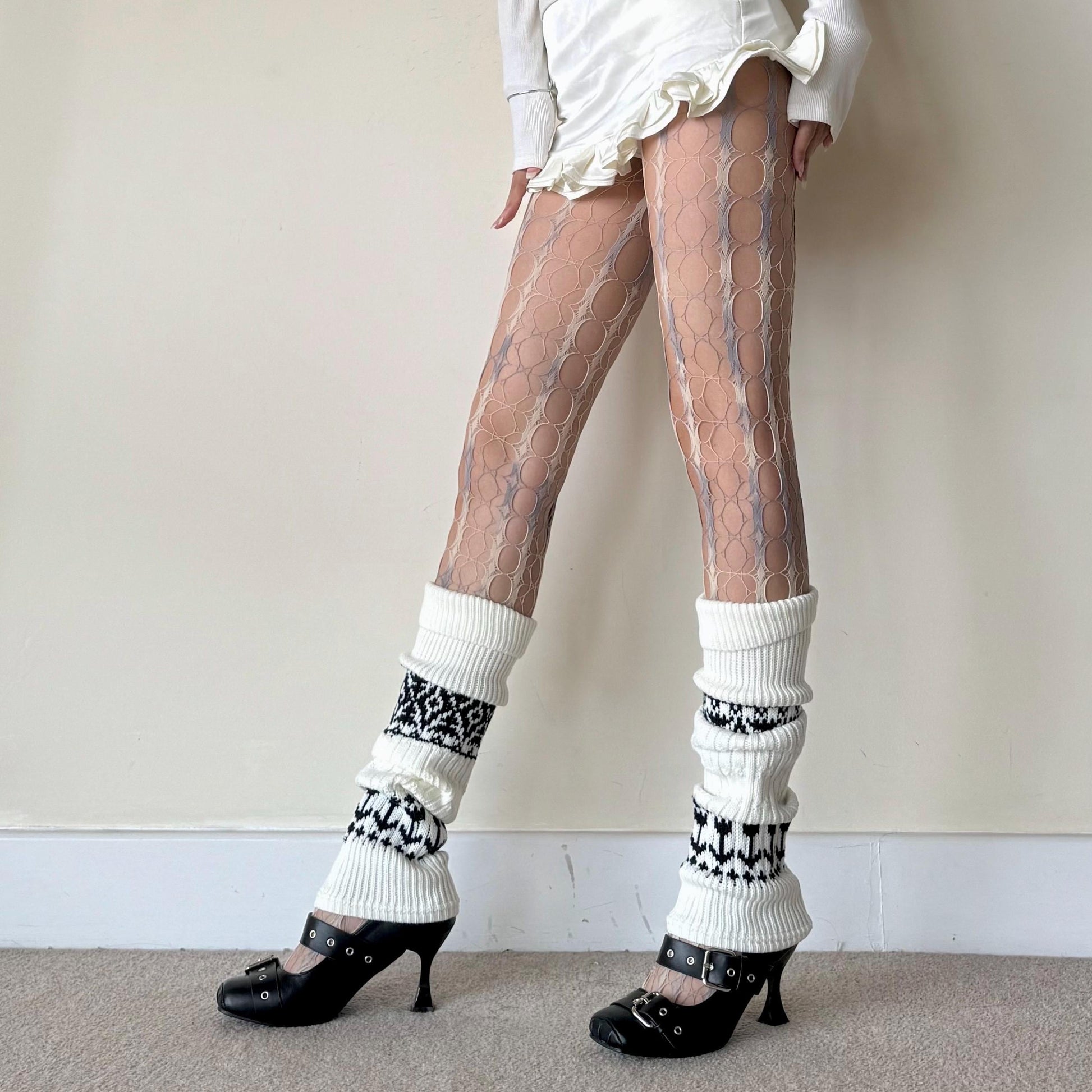 Yellow & Blue Tie-Dye Gradient Distressed Hollow Fishnet Tights - tights