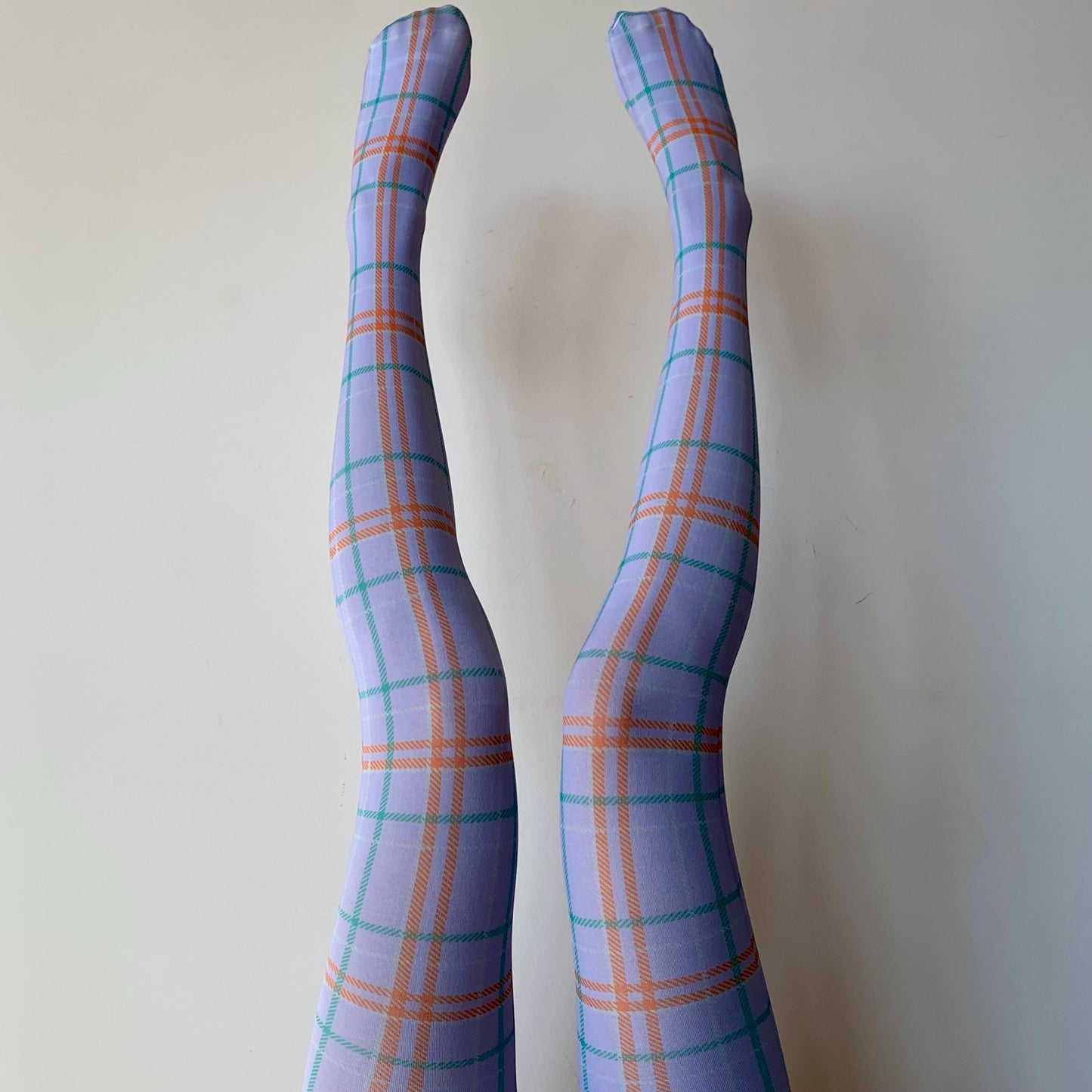 Lavender Purple Velvet Tartan Tights