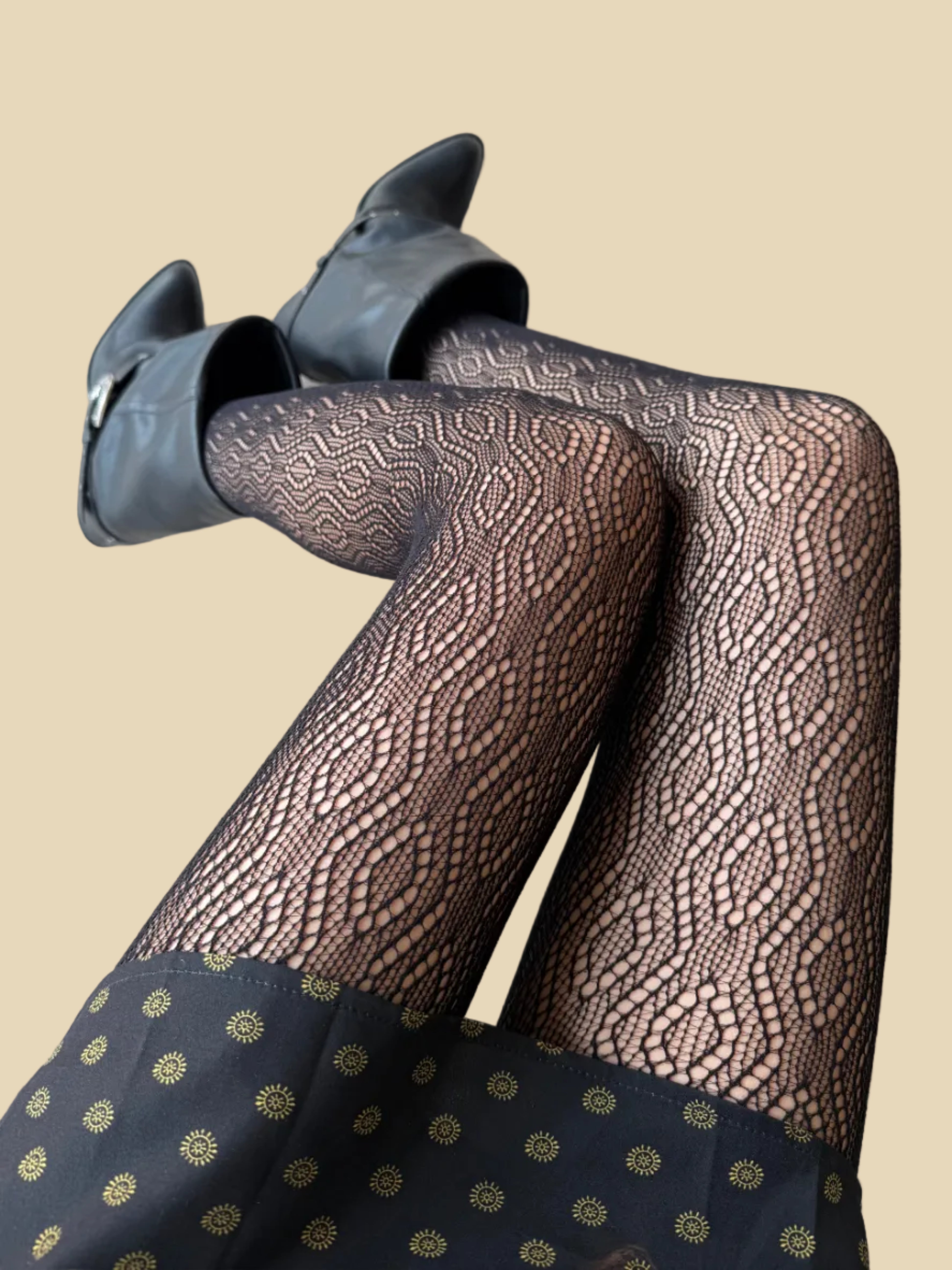 Black Diamond Fishnet Lace Tights