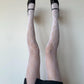 White Ribbon Bow Fishnet Tights - tights