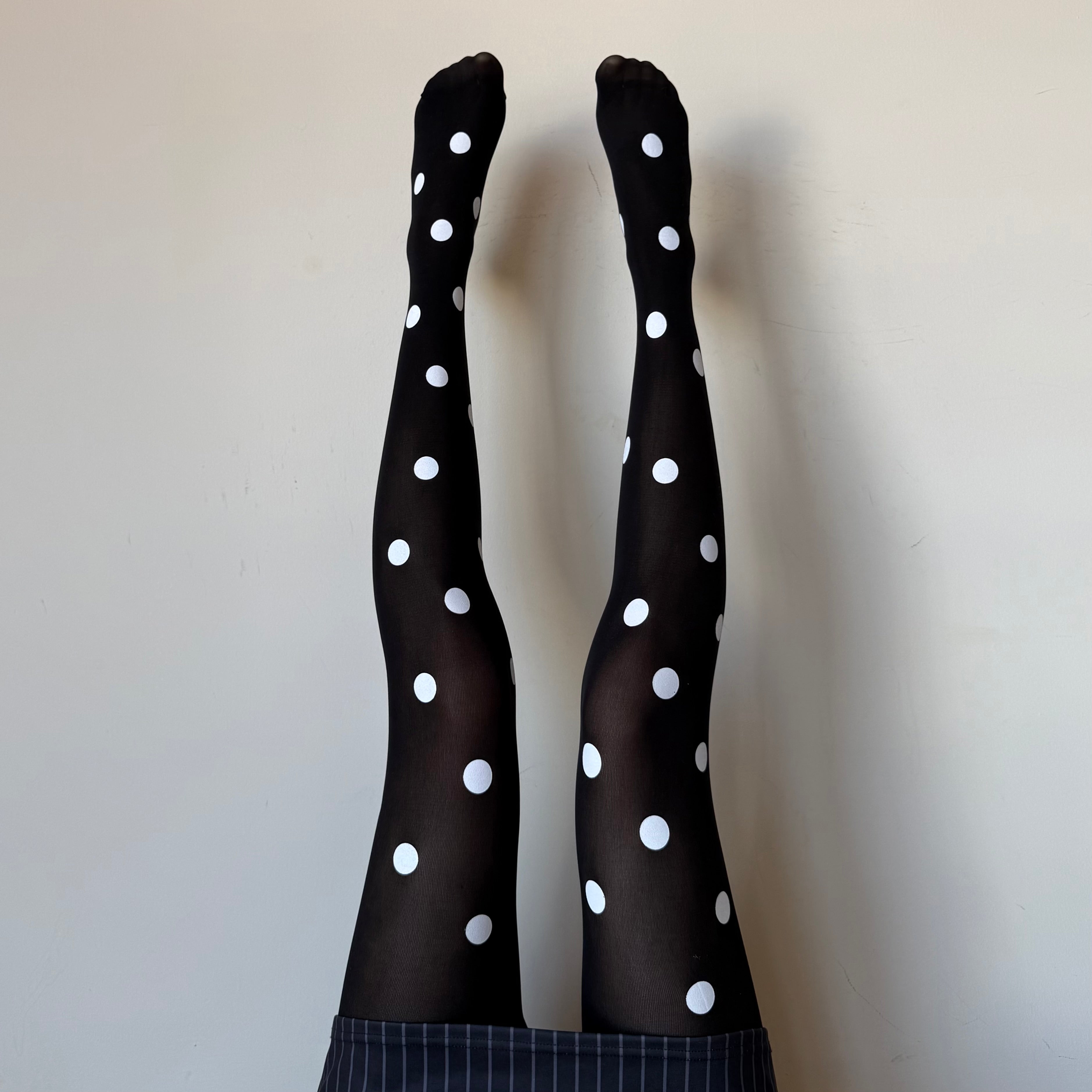 Black Large Polka Dot Tights