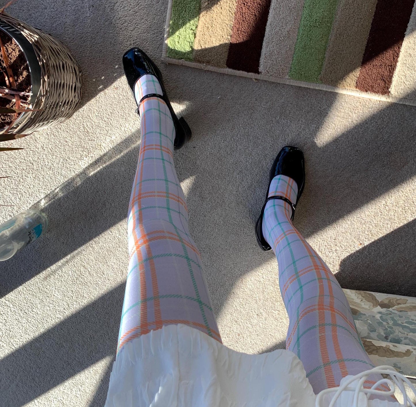 Lavender Purple Velvet Tartan Tights