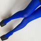 Royal Blue Solid Color Velvet Tights 80D - tights