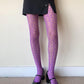 Purple Fishnet Circle Cut-Out Fishnet Tights