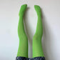 Neon Green Solid Color Velvet Tights - tights