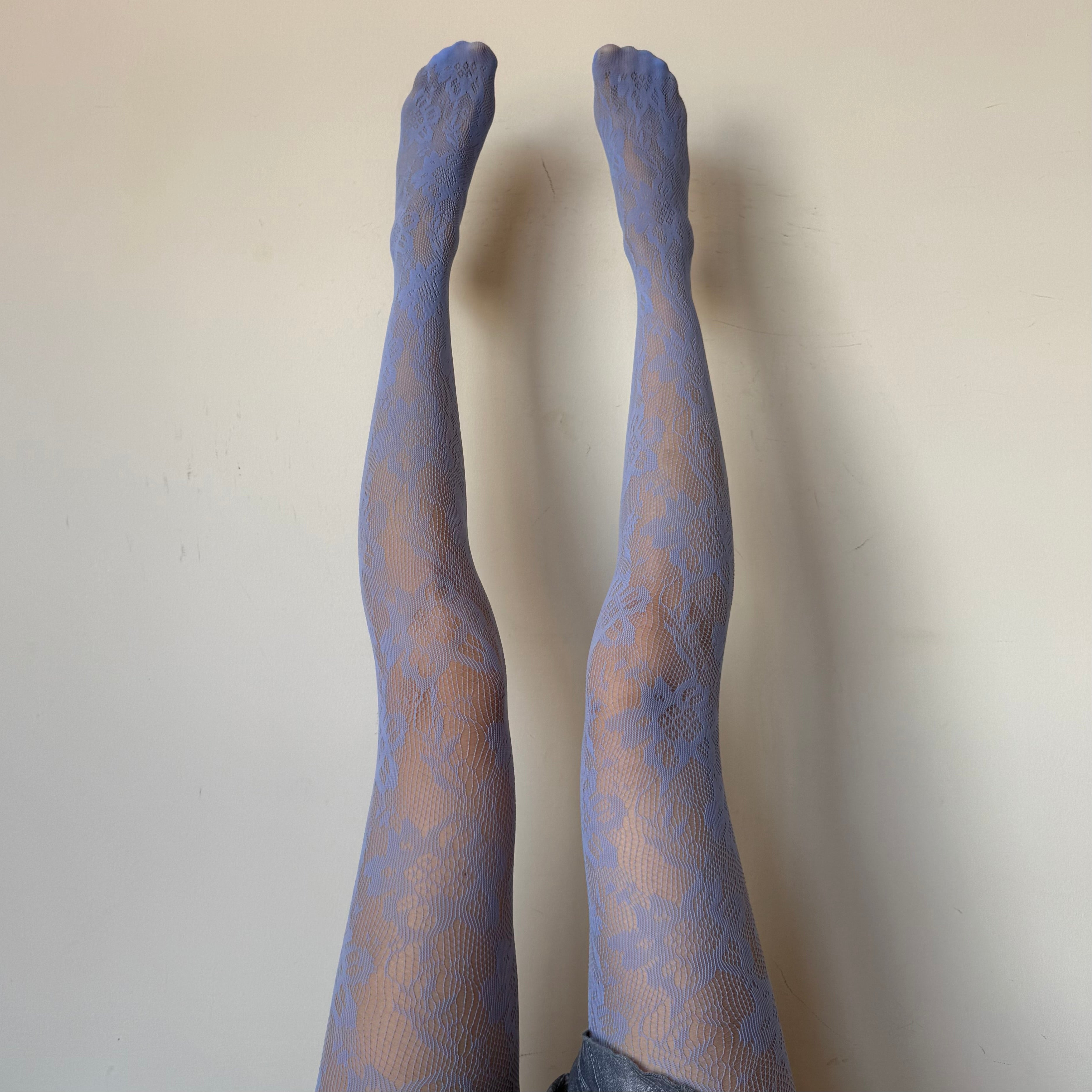 Light Blue Sunflower Lace Tights