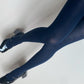 Navy Ancient Egyptian-Inspired Pattern Opaque Velvet Tights