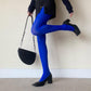Royal Blue Solid Color Velvet Tights 80D - tights