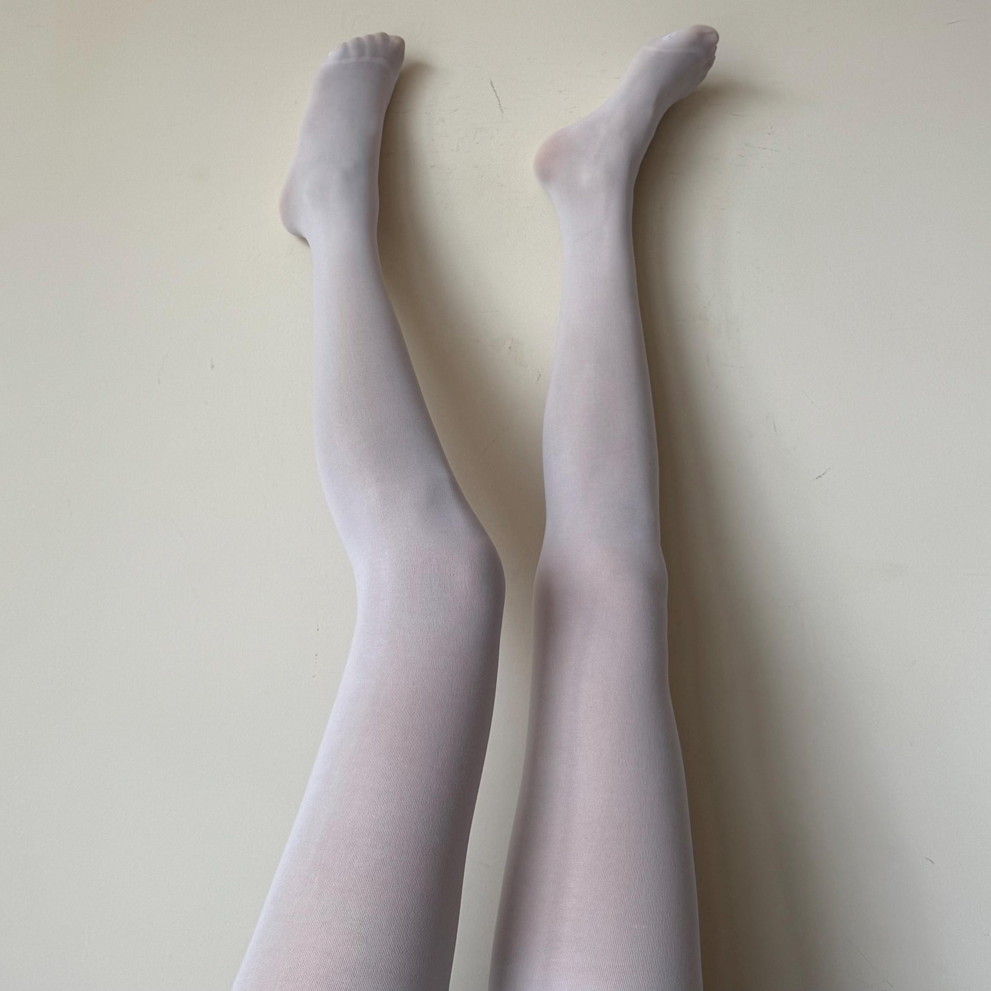 White Solid Color Velvet Tights 80D - tights