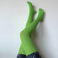 Neon Green Solid Color Velvet Tights - tights