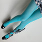 Sky Blue Opaque Solid Color Tights - tights
