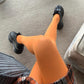 Orange Solid Color Opaque Velvet Tights