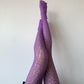 Purple Fishnet Circle Cut-Out Fishnet Tights