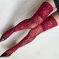 Red Burgundy Stay-up Thigh High Stockings - stockings
