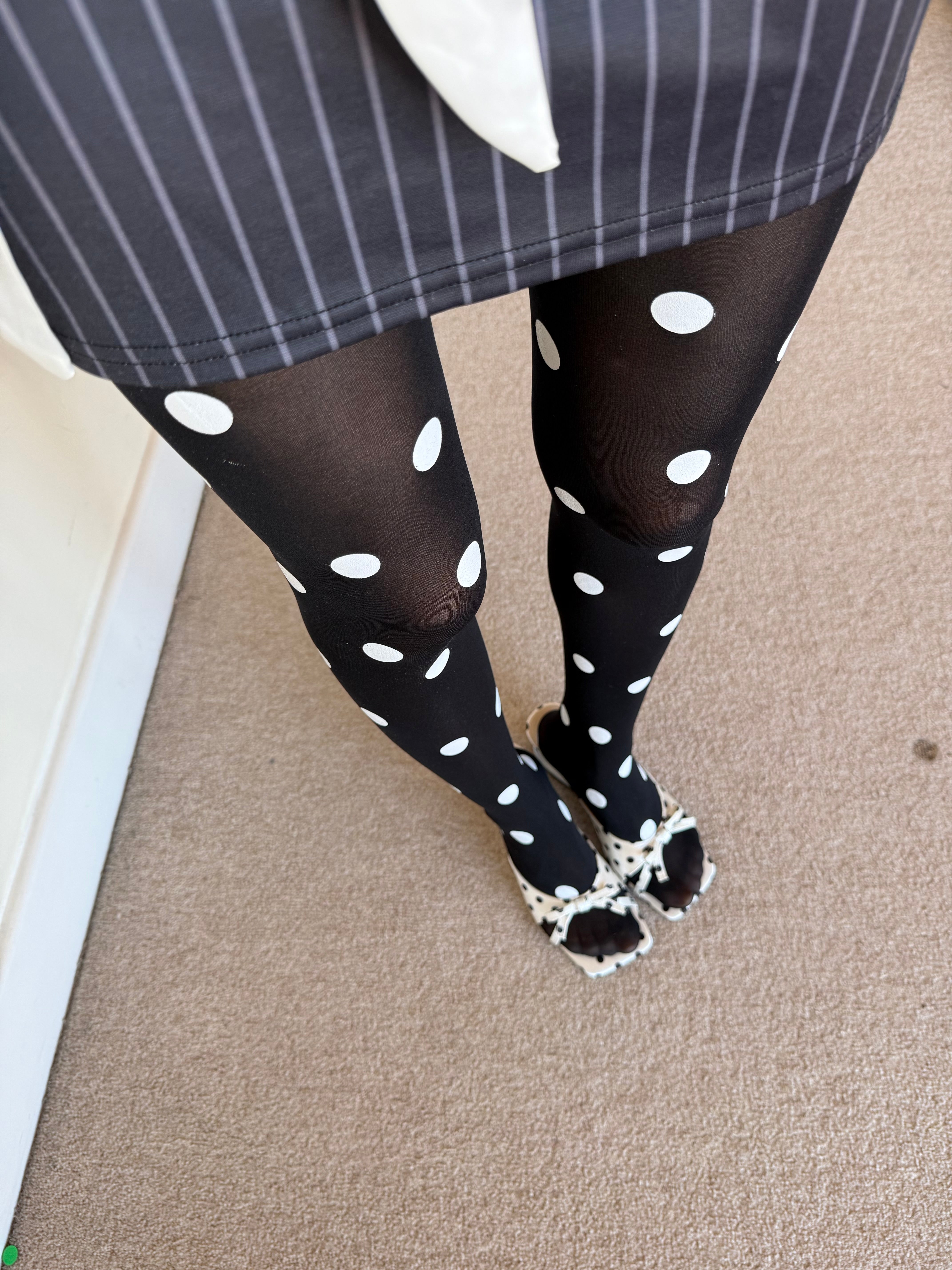 Black Large Polka Dot Tights