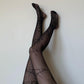 Black Barbed Wire Fishnet Tights - tights