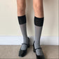 Grey Velvet Socks with Black Cuff - socks