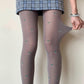 Grey Cherry Pattern Velvet Tights
