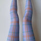 Lavender Purple Velvet Tartan Tights