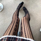 Black Floral Striped Fishnet Tights