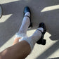 White Floral Frilled Lace Fishnet Socks