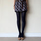Dark Navy Blue Velvet 3D Crisscross Tights 110D - tights