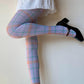 Lavender Purple Velvet Tartan Tights