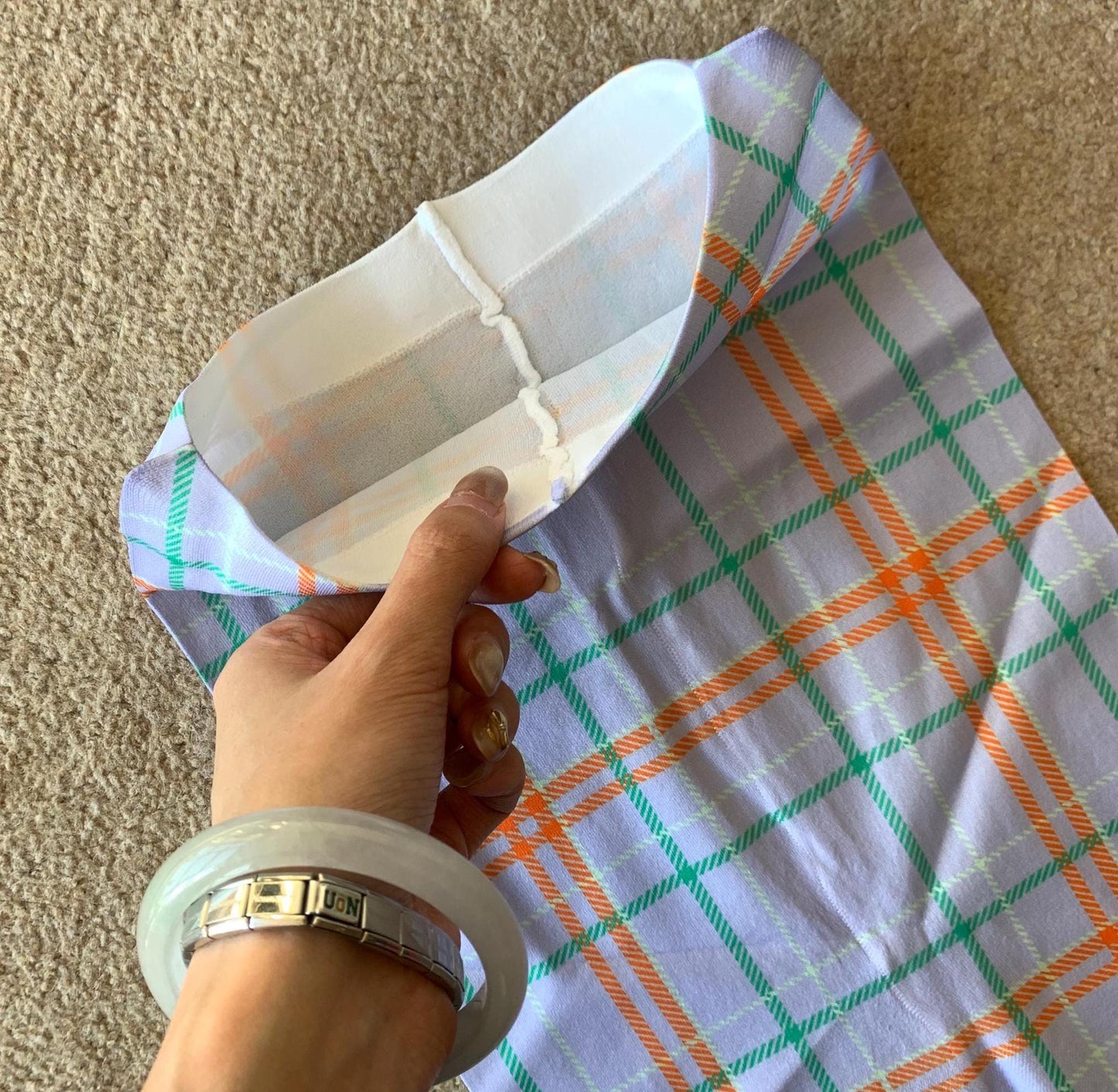 Lavender Purple Velvet Tartan Tights