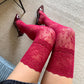 Red Burgundy Stay-up Thigh High Stockings - stockings