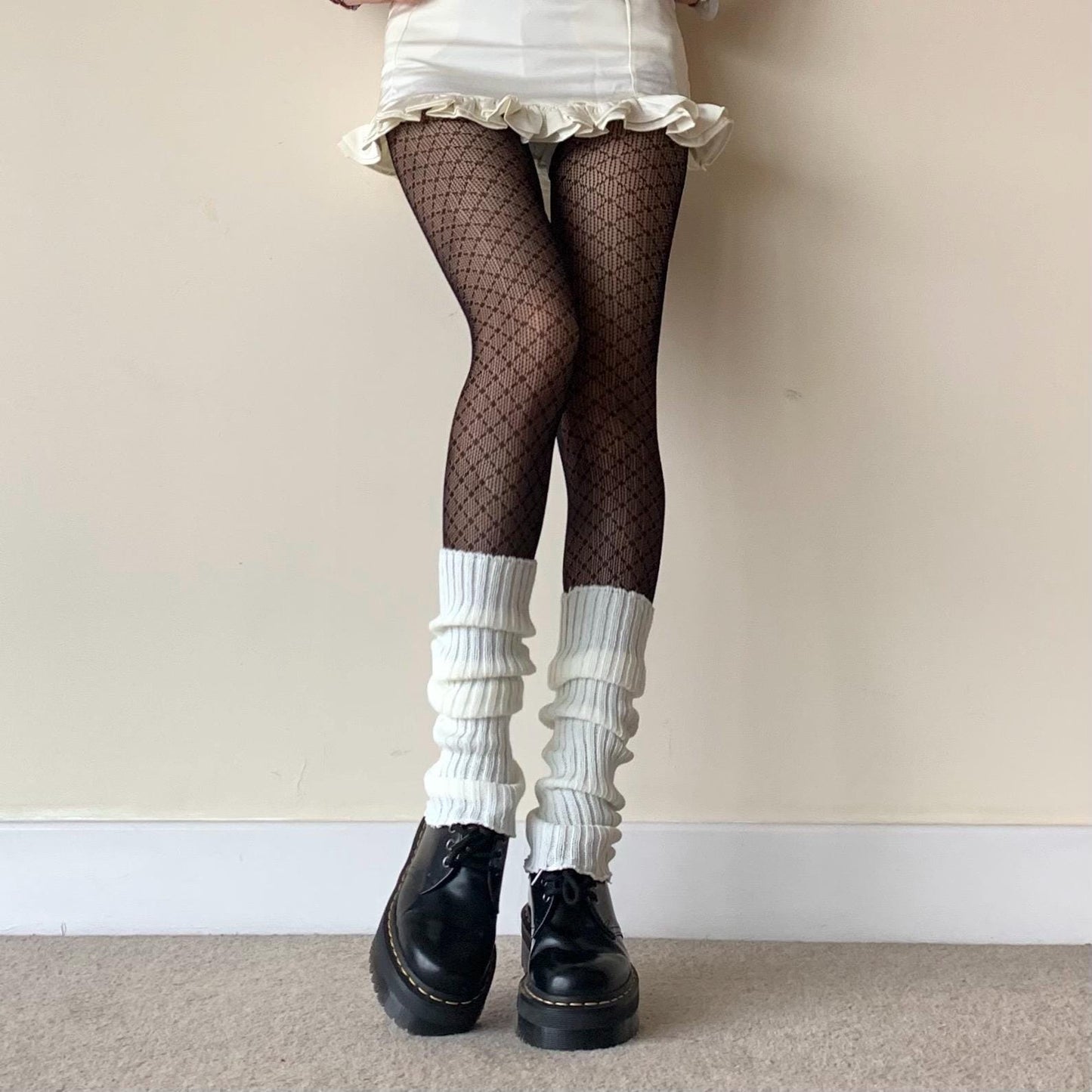 Cozy Cream White Slouchy Leg Warmers - White / One size