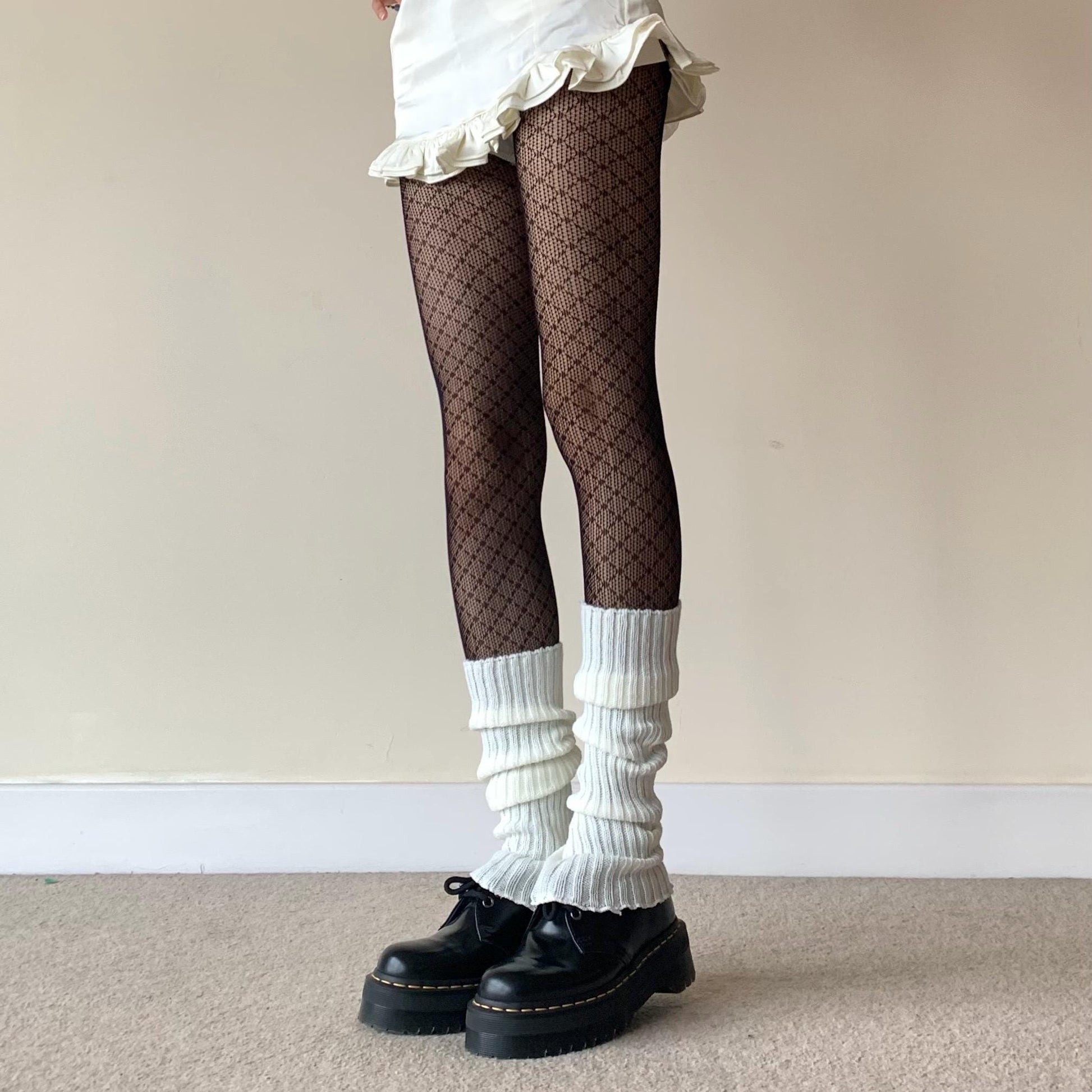 Cozy Cream White Slouchy Leg Warmers - White / One size