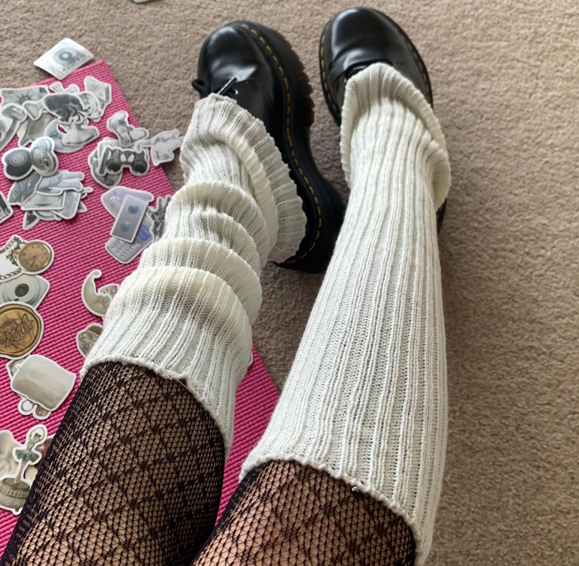 Cozy Cream White Slouchy Leg Warmers - White / One size