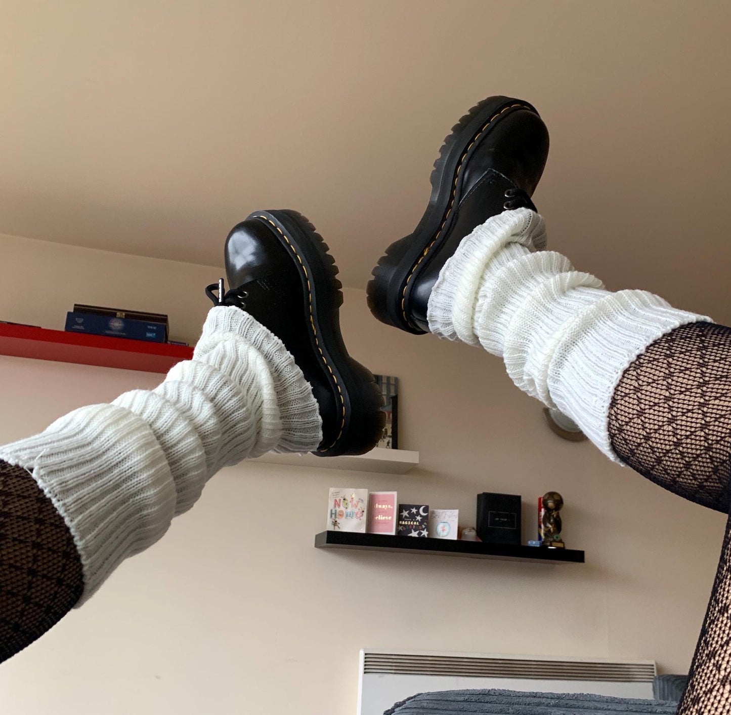 Cozy Cream White Slouchy Leg Warmers - White / One size