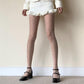 Cream White Sheer Lace Polka Dots Tights - Cream