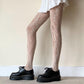 Cream Floral & Botanical Lace Fishnet Tights - White / One size