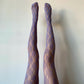 Lilac Purple Sakura Floral Pattern Fishnet Tights