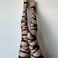 Black Ripped Distressed Tights - Black Torn Hollowed Gothic Tights - PrettyFussyLegs