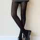 Black Crosshatch Pattern Lace Tights