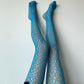 Blue Circular Cut-Out Hollow Fishnet Tights