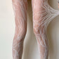 Cream Floral & Botanical Lace Fishnet Tights - White / One size
