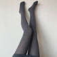 Grey Velvet Opaque Tights with Antique Pattern